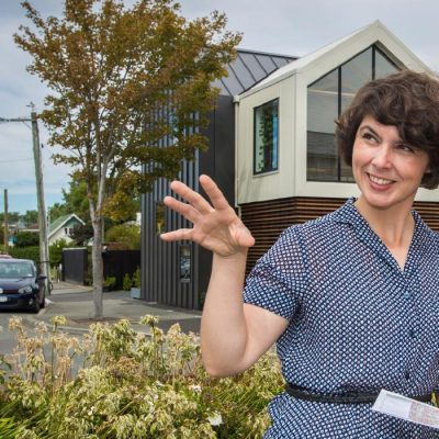 UC researcher Dr Rita Dionisio visits greyfields space with redevelopment potential in Ōtautahi Christchurch. She is leading a new Research Programme creating map-based tools for community and rūnanga-led, sustainable town planning in small and medium settlements, which has been funded $2,570,250 over the next five years.